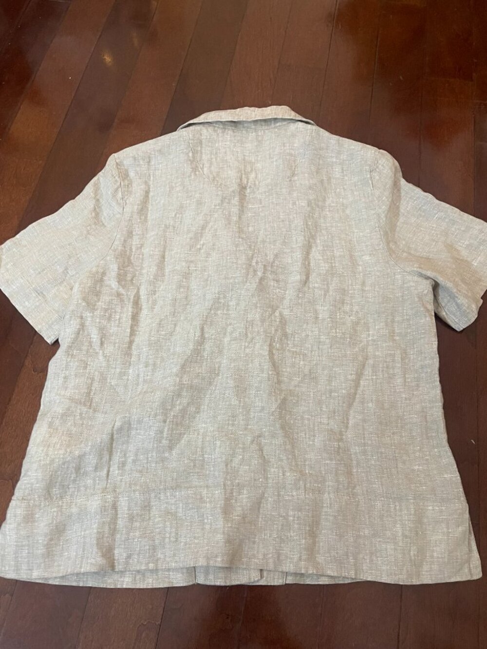 Quince 100% Linen Short Sleeve Button Shirt XS Neutral - Picture 7 of 7